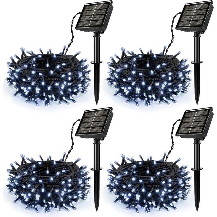 Guirlande Solaire Extérieur – Lot De 3 X 17m – 150 LED Blanc Chaud – 8 Modes – IP65 – Pour Jardin, Noël, Fête