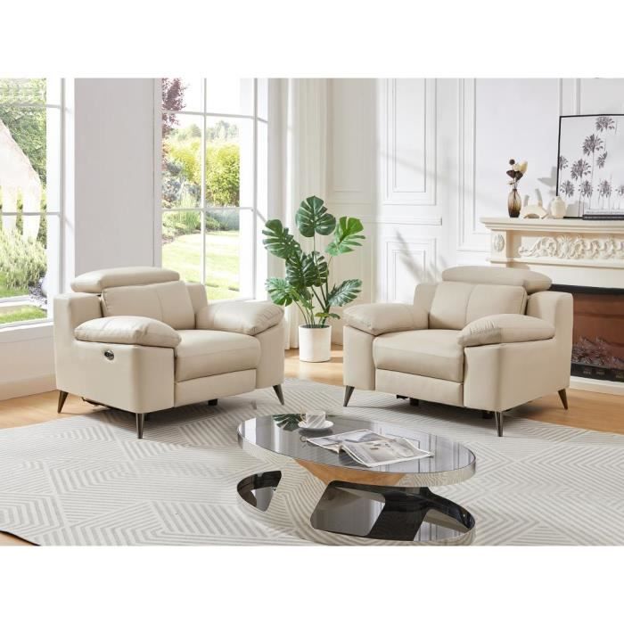 Fauteuil relax électrique cuir
