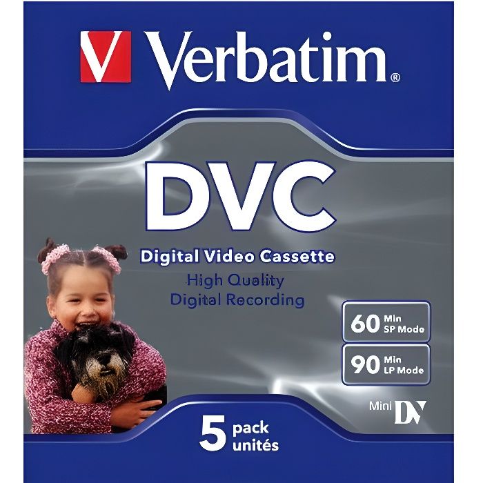 Cassettes Mini DV Verbatim - Pack de 2 (Blister) - 60 min - Marque Verbatim