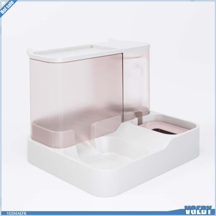 Meilleurs prix pour VGEBY Distributeur automatique nourriture et eau pour animaux domestiques, capacité 2 en 1 transparente pour chien chat