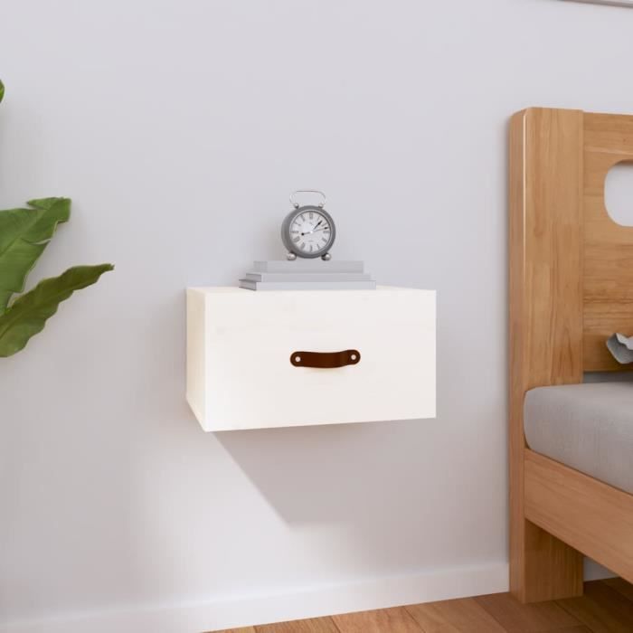 820988 vidaXL Table de chevet murale Blanc 40x295x22 cm