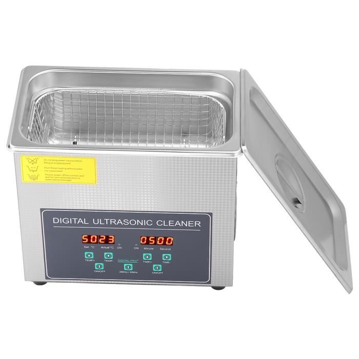Nettoyeur à Ultrasons Professionnel 47 KHz - Bac En Acier Inox 304 De 300 Ml - Pour Bijoux, Lunettes, Prothèses Dentaires - 4 Modes (2 à 10 Min) - 9