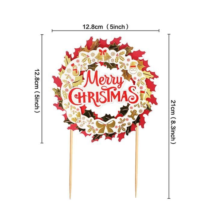 Lot De 30 Décorations De Gâteaux De Noël Dekora - 6 Modèles (Père Noël, Elfe, Sapin…), Pics Alimentaires 11 Cm, Pour Cupcakes Et Desserts