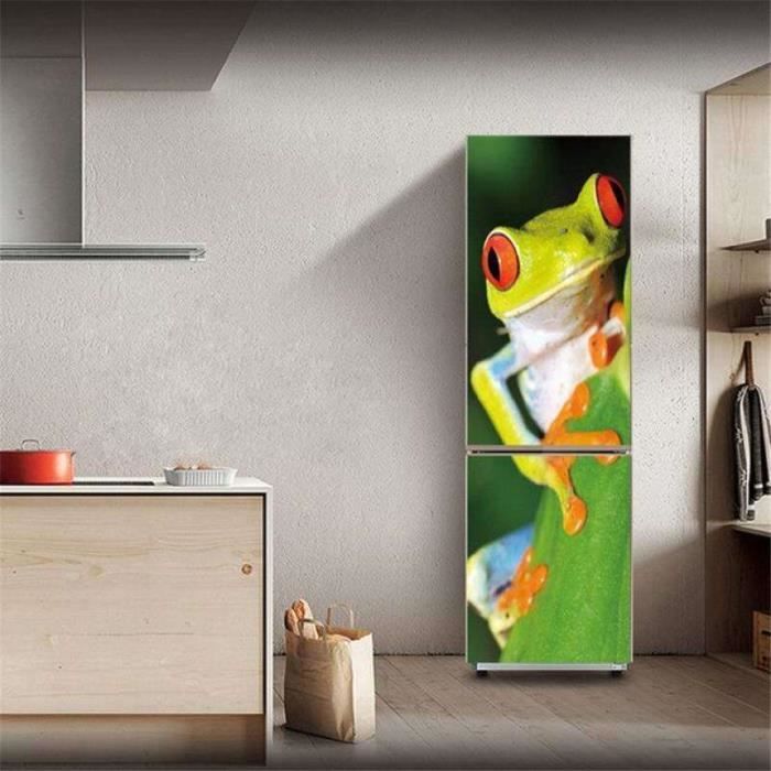 Autocollant Réfrigérateur Vinyle Noir 60x150cm - Couvre-Porte Entier Pour Décoration Moderne