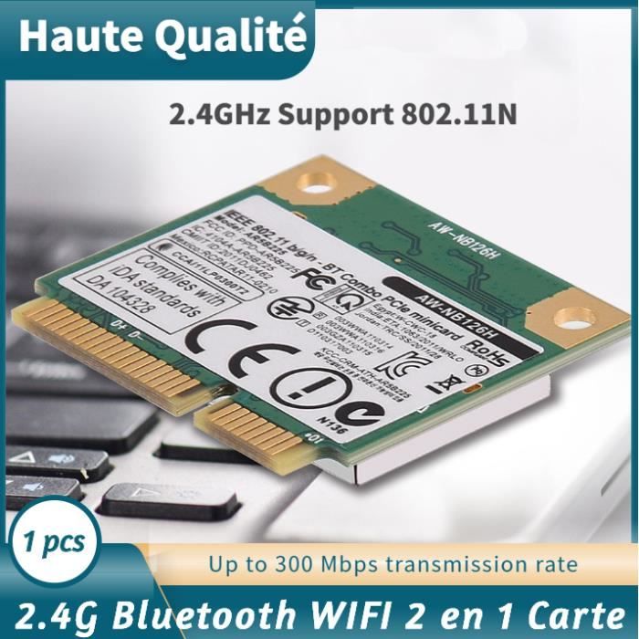 Carte WiFi, 2.4G 2 en 1 Carte Réseau sans Fil Mini-logement Adaptateur  Réseau PCI Express Compatible avec PC/Ordinateur Portable HM55 / HM57 /  HM65 / HM67 / HM75 / HM77. : : Informatique