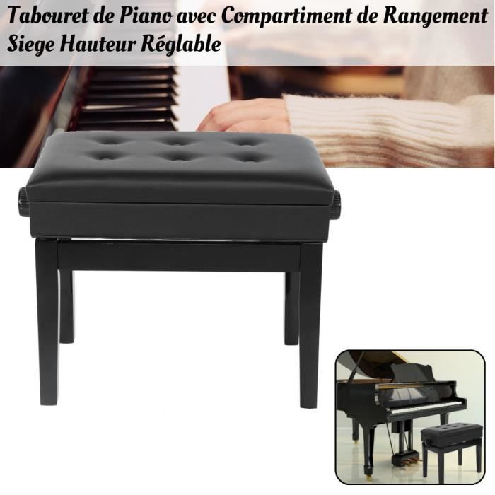 Banc De Piano Réglable STRICH SPB-M50 - Hauteur 46-54 Cm - Coussin Rembourré - Pieds Antidérapants - Structure Stable En H - 2
