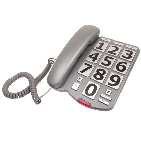 TELEPHONE SANS FIL AMPLIFIE SENIOR CLAVIER GROSSES TOUCHES SONNERIE FLASH  80 dB - Cdiscount Téléphonie
