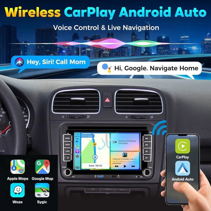 Hikity 1 32GB Android 15 Autoradio pour Fiat 500 2007-2015, 7 Pouces Poste écran Tactile Radio Voiture avec Bluetooth/Mirror Link/GPS Navigateur/FM/RDS/WiFi Caméra de Recul