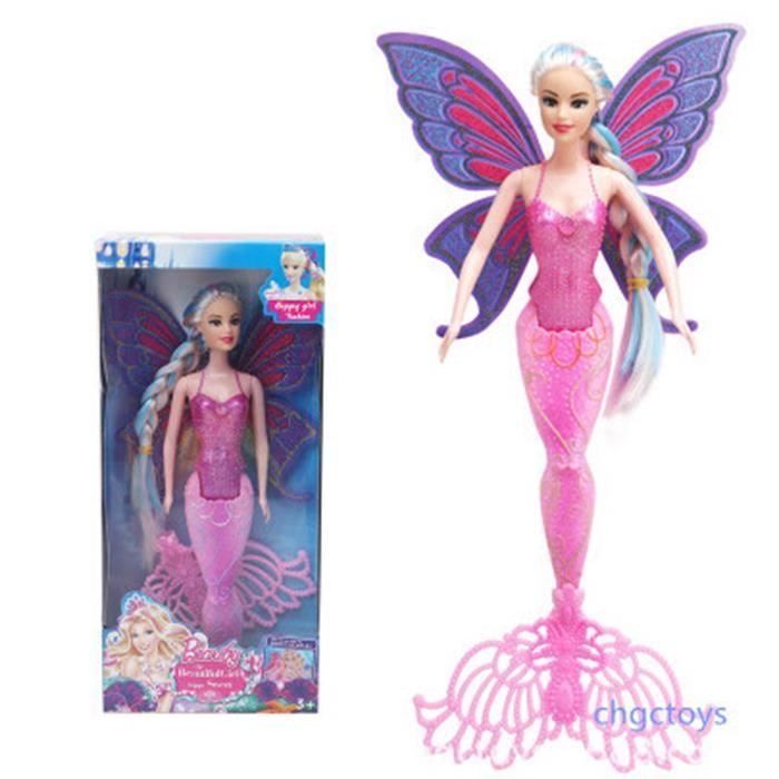 Poupee fee volante avec ailes Sirene Poupee Barbie Papillon Jouet de fille jouet de noel Cdiscount Jeux Jouets