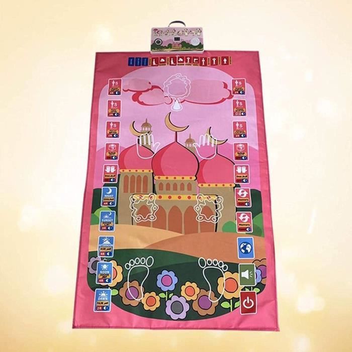 Tapis de prière électronique musulman pour enfants, tapis de culte Salat  Musallah, couverture avec haut-parleur