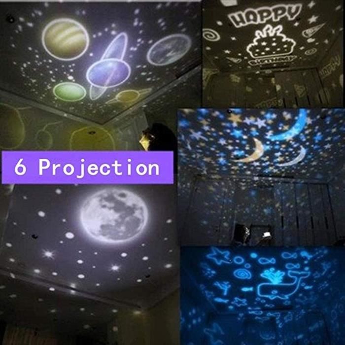 Projecteur Lumiere Bebe,3 Modèles 5 Films Magie 360° Rotation