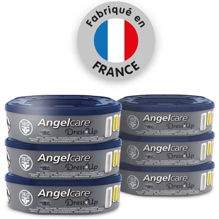 Angelcare Poubelle à Couches + 3 Recharges Anti Odeurs/Grande