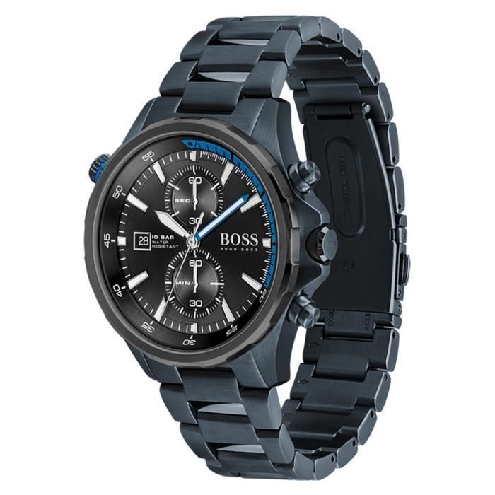 Hugo Boss Montre Chronographe pour Hommes a movement Quartz en Acier inoxydable 1513824 Bleu Achat vente montre Homme Adulte Acier Neuf Cdiscount