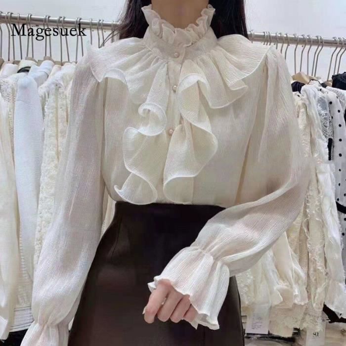Chemisier col top montant femme