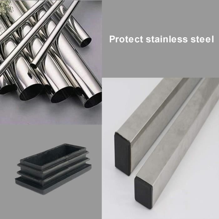 Ajile - 4 Pièces - Embout à Lamelles Carré Pour Tubes 30 X 30 Mm - BLANC