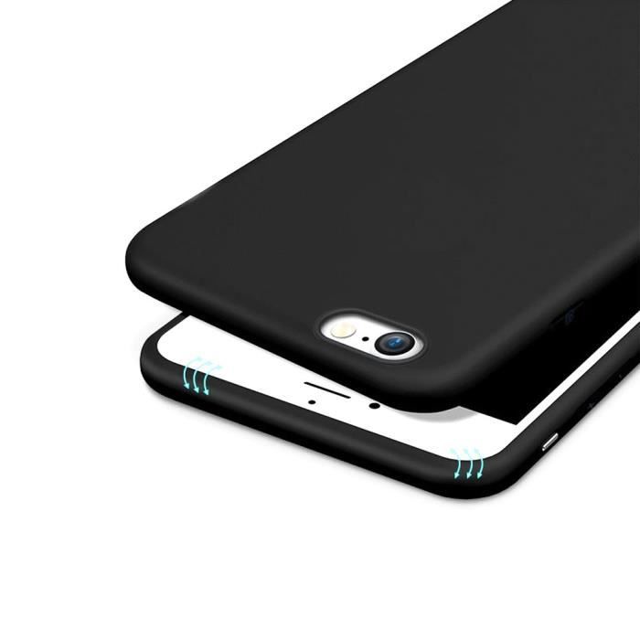 Coque IPhone 7 & 8 (4.7") Glossy Hybride Noir - Silicone Souple TPU - Protection Anti-choc Muzzano