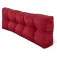 Beautissu ECO Style Coussin de dossier pour canapé en Palette 120x40x10-20 cm - Rouge - Extérieur Euro Palette-2