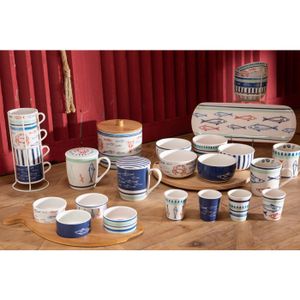 Tasses à Thé Porcelaine Céladon Tea Soul - Lot De 2 Avec Poissons Décoratifs 7,5x3,8cm 92ml