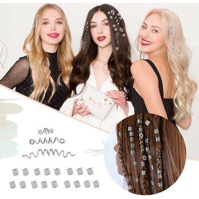 28 Pièces Bijoux Cheveux Tresse - Bobines Spirale Aluminium | Pour Dreadlocks Et Coiffures Ethniques - Or