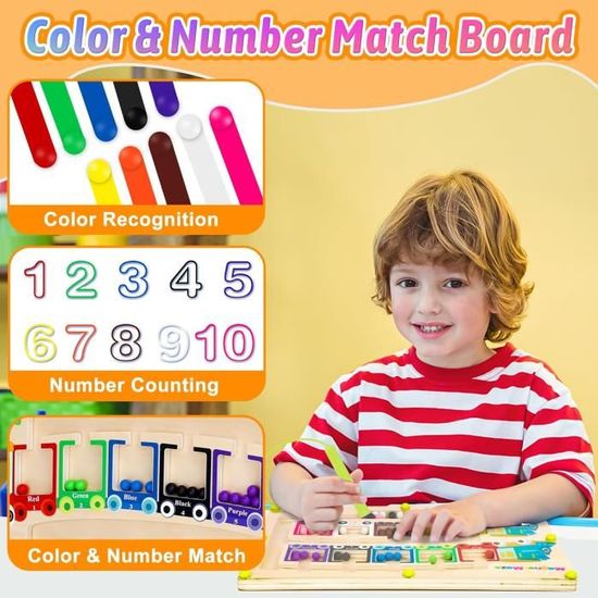 Jeux Labyrinthe Magnetique Enfant,Apprendre Les Couleurs Jeu de Comptage et Tri Jouet Bois,Cadeau pour garçons filles 3 4 5 6 Ans(A) | Rakuten Jeux Labyrinthe Magnetique Enfant,Apprendre Les Couleurs Jeu de Comptage et Tri Jouet Bois,Cadeau pour garçons filles 3 4 5 6 Ans(A) | Rakuten