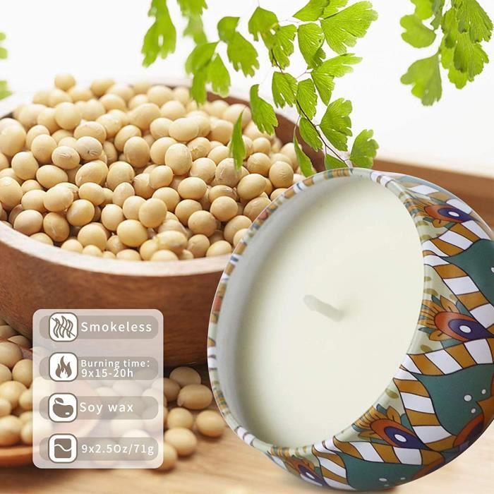 Bougie Parfumées 8 Pcs 100% En Cire De Soja Naturelle Pour L