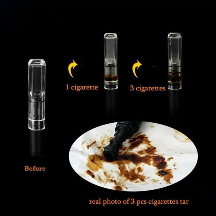 goudron cigarette 10pcs Noir Filtre de nettoyage de cigarette réutilisable réduire le tabac  de fumée de goudron
