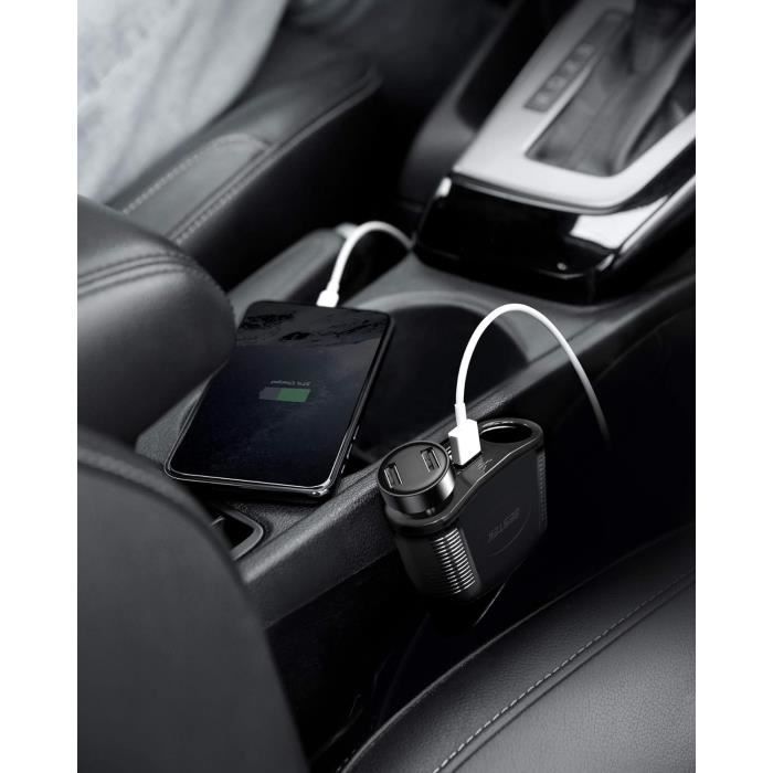 Multiprise Allume-cigare Voiture Avec Ports USB - 12V/24V, Charge Rapide Pour Tous Les Appareils