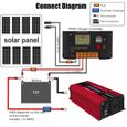 4000W Générateur d'énergie solaire Home  12V-110V Grid System Rouge + 400W Kit complet de panneaux solaires -3