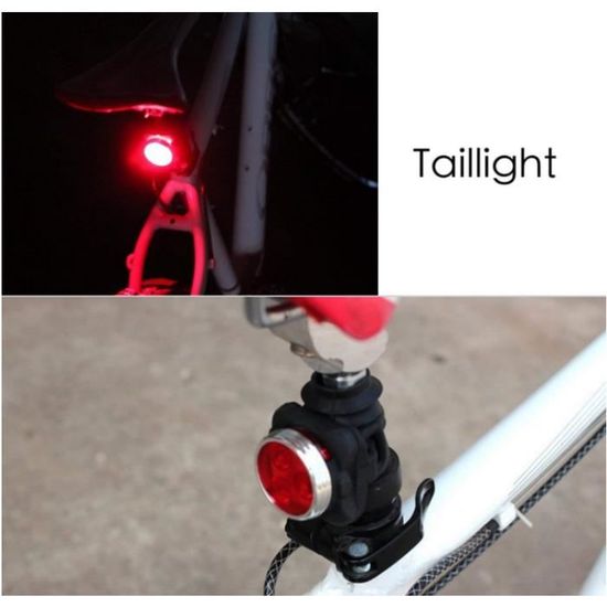 phares avant imperm/éables rechargeables de bicyclette de phare et feu arri/ère pour la nuit Ensemble de lumi/ères de v/élo de LED phare de bicyclette l/ég/ère de bicyclette de haute luminosit/é