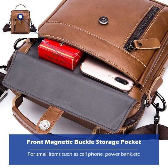 SPAHER /Él/égant Homme Sacoche En Cuir IPAD Sac Bandouli/ère Business Sac port/é /épaule Besaces Grand Sac /à dos Sac de Messager Porte-document /à l/épaule cartable Crossbody Sac /à main