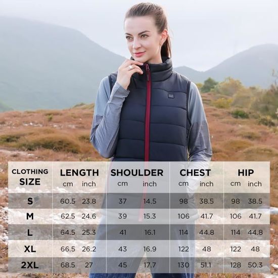 Gilet Chauffant électrique 11 Zones, 3 Niveaux De Température Réglables