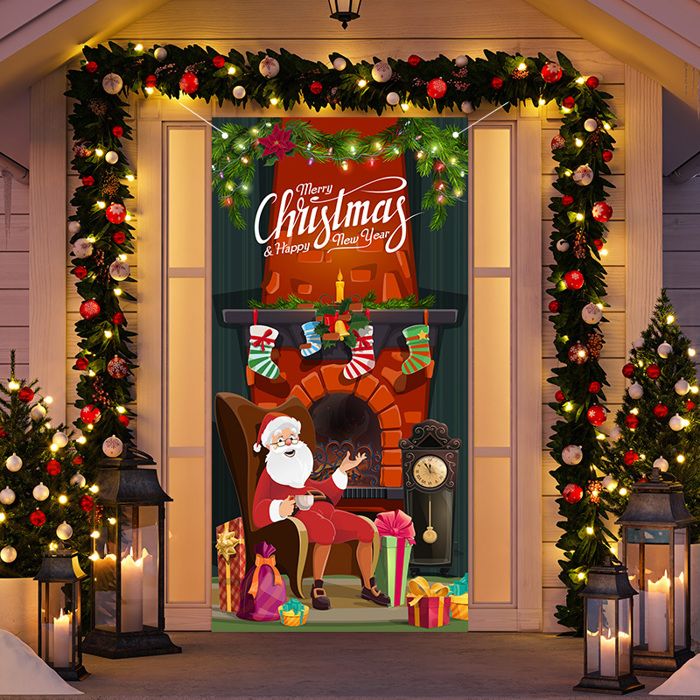 Dellyy Bannières De Porte Noël, Noël Bannière De Porte