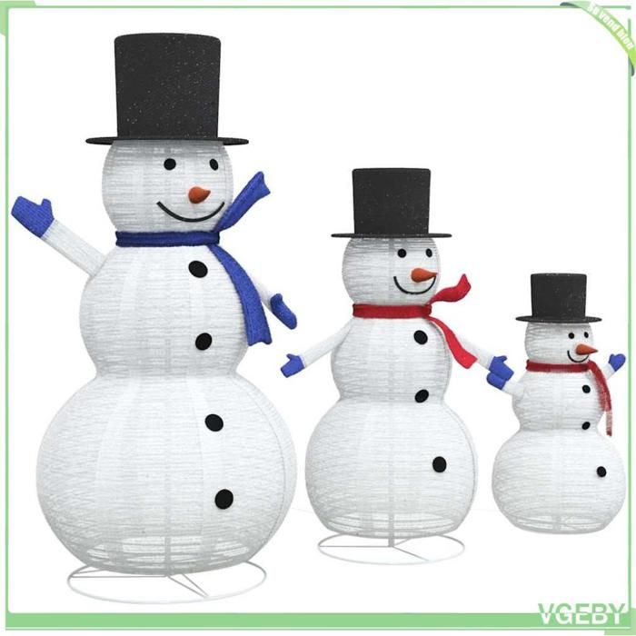 Bonhomme de neige solaire 90 LED (H48 cm) Frosty Blanc chaud