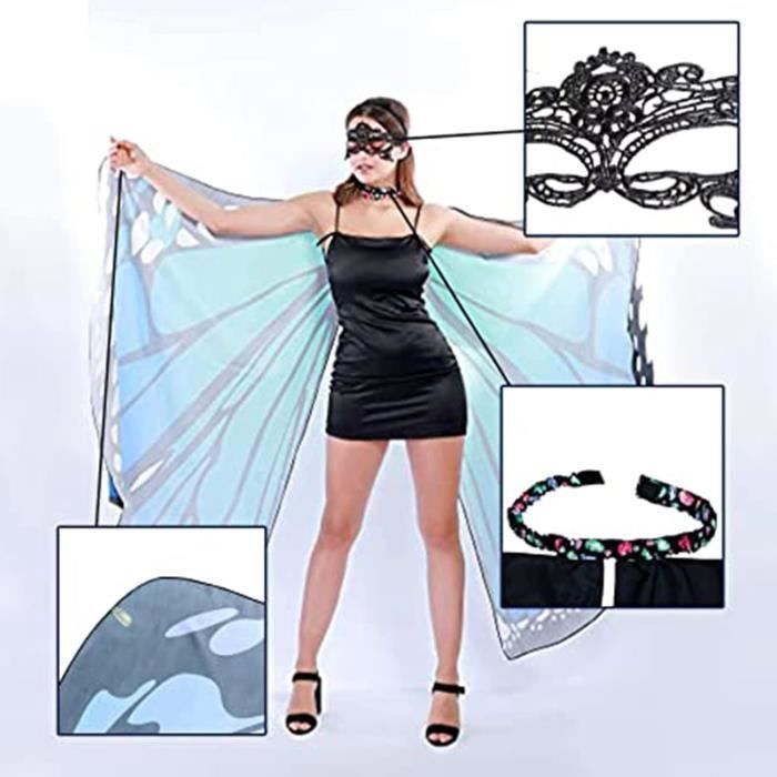 Papillon Pour Adulte Cape A Fee Pour Femme Cape Papillon Coloree Robe Danse Pour Femme Accessoire Fete D Halloween E u2704 3 Pieces. Cdiscount Pret a Porter