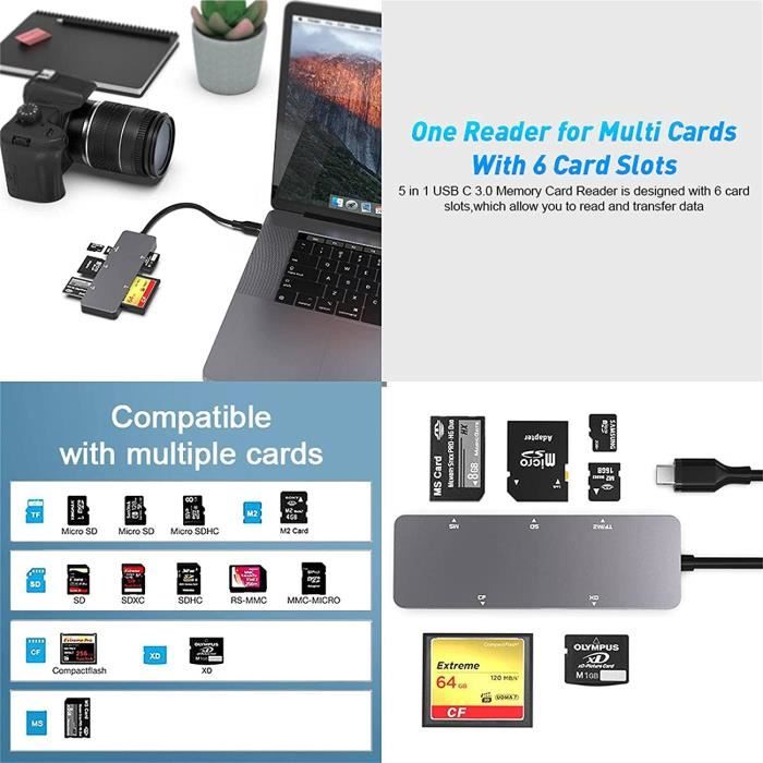 Clé USB 2.0 Lecteur Adaptateur Micro Carte SD - Noir REA1029-0337 -  Cdiscount Téléphonie