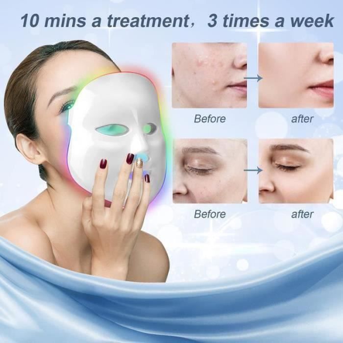 Masque led Visage Luminotherapie 7 couleurs Photon rouge et bleu Traitement  de rajeunissement de la peau 117 - Cdiscount Au quotidien