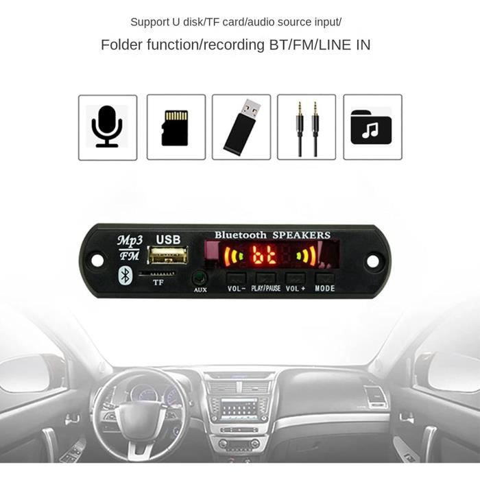 5V-12V voiture raccords lecteur mp3 Bluetooth MP3 décodeur conseil