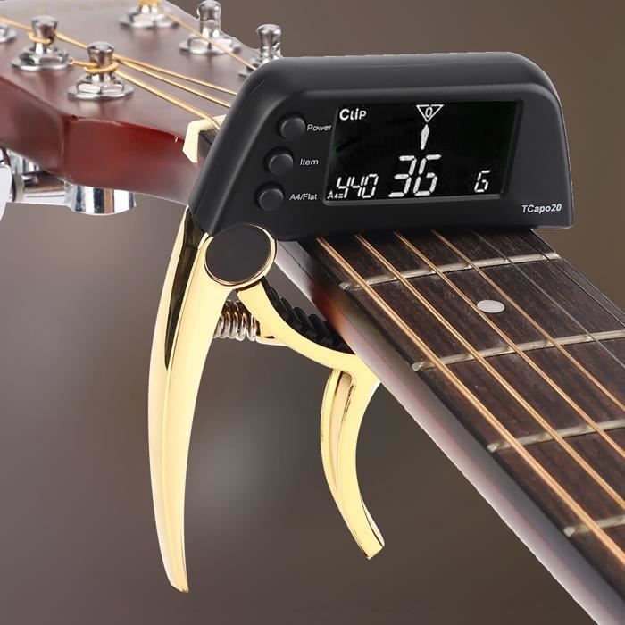 TCapo20 – accordeur de guitare acoustique 2 en 1, en métal, pour basse  électrique, pièces chromatiques