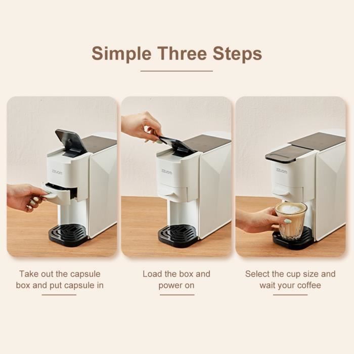 Machine à Café Portable Rechargeable HAMON - 3-en-1 Capsules/café Moulu - 7800mAh, 90ml, Espresso 20 Bars