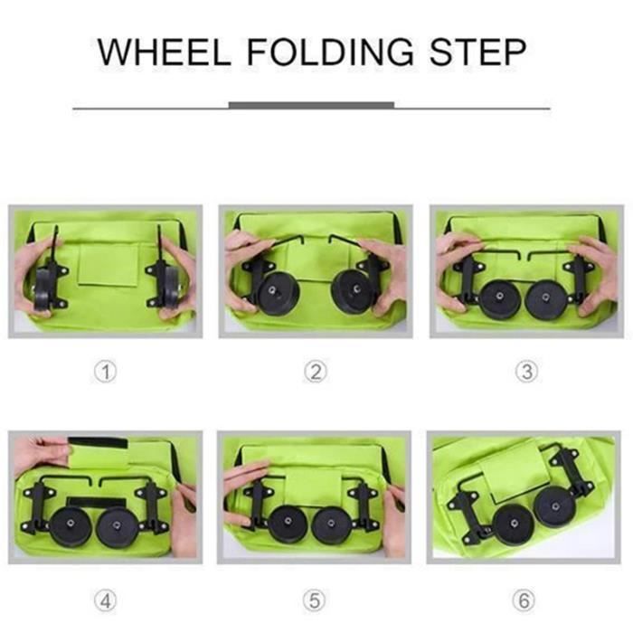 Sac de courses pliable avec roulettes, Caddie sac à roulettes