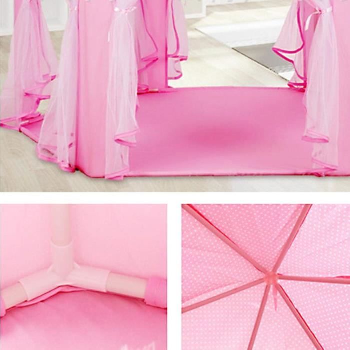 Roba Tente De Jeu Château Princesse – 105 X 135 Cm – Rose – Intérieur/extérieur – Imperméable – Sac Transport