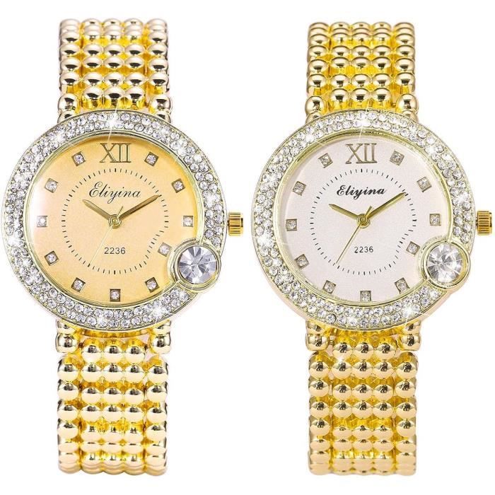 Montre De Pour Femme Montre Bling Femme Avec Bande En Acier