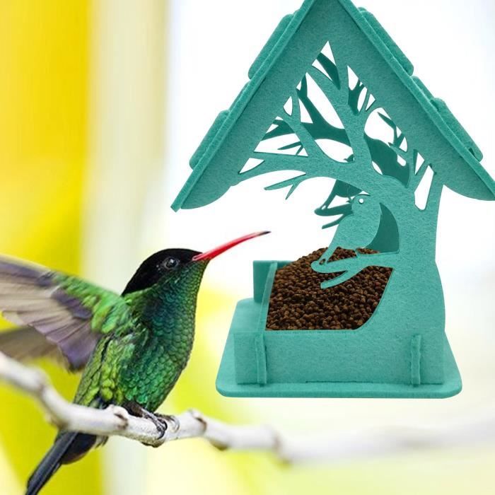 MANGEOIRE,B--Mangeoire à oiseaux suspendue avec corde en laine feutrée, mangeoire  pour colibris, décoration'extérieur pour jardin et - Cdiscount