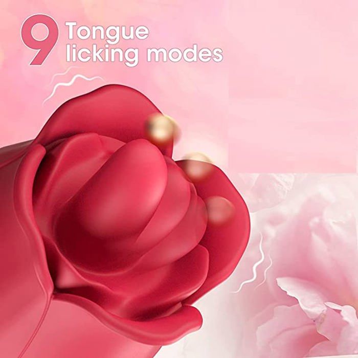 Stimulateur de clitoris et de mamelons roses pour femmes, léchage de ...