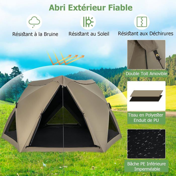 Tente De Douche Pop Up - OTBACT - Portable - Anti-UV - 3 Fenêtres D'aération - Résistante Au Vent - Sport