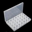Boîte De Rangement Compartiments, Diamant Broderie Box En Plastique Transparent Avec 28 Petites Grilles - 2 Pcs-0