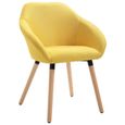 Home® Chaise de Salon Scandinave - Chaise de salle à manger - Fauteuil Chaise de cuisine Chaise à dîner Jaune - Tissu 7020-0
