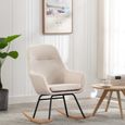 Home® Chaise de Salon Scandinave - Chaise à bascule - Fauteuil à bascule Crème Tissu 3624-0