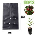 100PCS épaissit sacs de pépinière sacs de croissance de plante Pots de semis sacs de plantation de fleurs-0