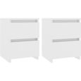 (831907) Meilleures Mobiliers - Lot de 2 Tables de chevet Décor - Blanc - 30x30x40cm-0